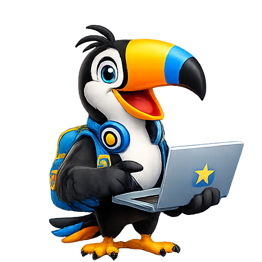Tucán con laptop